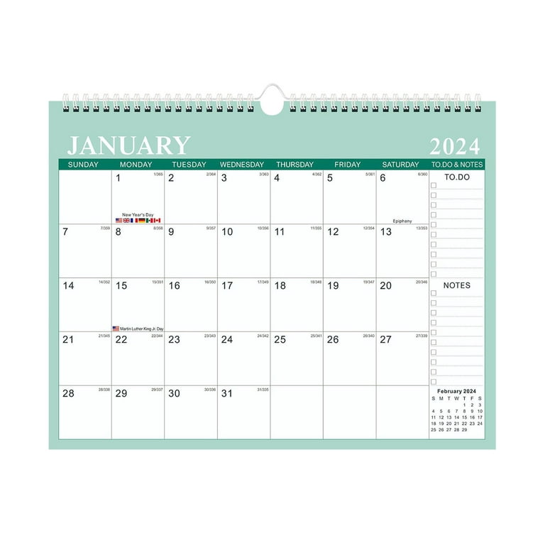 Christmas Savings! Qtocio Home Decor, Wall Calendar 2024-25, Planning Calendar, Thick Paper Annual Calendar, with Multiple Holidays for Planning and