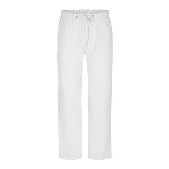 Christmas Savings Trousers For Men Elasticated Straight Leg Pants Plus Size Slacks Drawstring Trousers Wide Leg Pants Pockets Slacks Solid Color Trousers Golf Pants Hiking Slacks