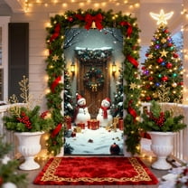 YZEGDCH Door Cover, Front Door Cover, Doors Decoration for New Year Holiday Indoor Outdoor Decorations, Christmas Gifts for Women Men
