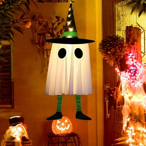 asxite String Lights,Halloween Wizard Hat Ghost Hanging Ghost Light String Pendant Terrifying Indoor Decoration Decoration Hanging Decoration
