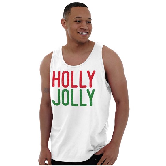 Christmas Saying Holly Jolly Xmas Plus Size Graphic Tank Top Brisco Brands 3X