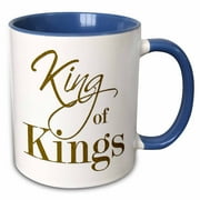 Christmas Sayings - King Of Kings In Gold Glitter Effect 11oz Two-Tone Blue Mug mug-217145-6