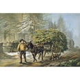 thumbnail image 1 of Christmas Scene 1856. N'The Holly Cart'. Color Lithograph English 1856. Poster Print by, 1 of 1