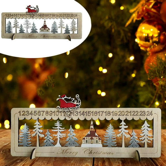 Christmas Scene Advent Countdown Santa Countdown Calendar For Home Table Decoration.66395