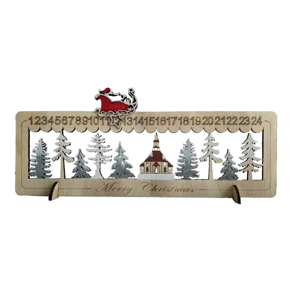 Christmas Scene Advent Countdown Santa Countdown Calendar for Home Table Decoration - Festive Countdown Sets for Holiday Cheer and Joyful Celebration
