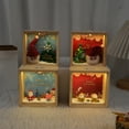thumbnail image 1 of Christmas Scene Decoration Square Night Lights, Wooden Frame Merry Christmas Tabletop Home Decoration, 1 of 7