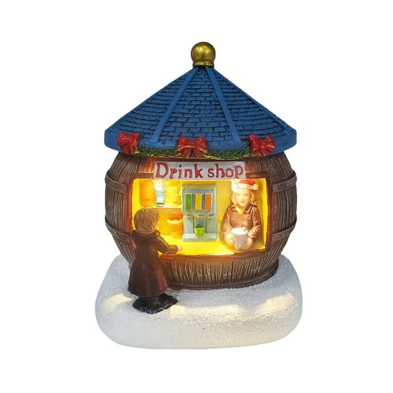 Christmas Scene Village LED Light Up Miniature Christmas Houses Town Christmas Village Houses Decorations Landscape Decor