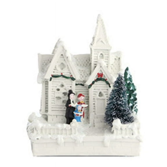 Christmas Scene Village Town Winter Snow Village LED Light Decoration Gift Holiday Desktop Decoration A