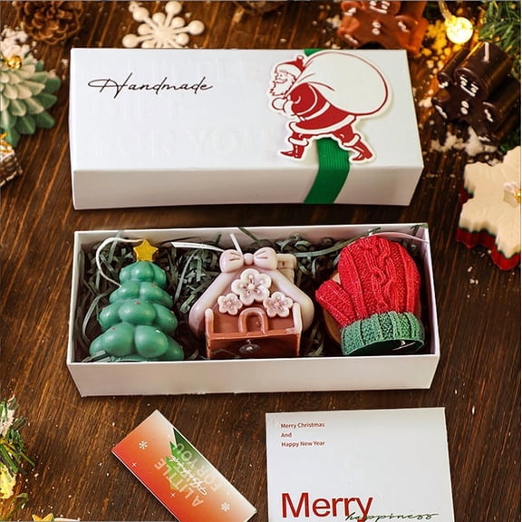 Christmas Scented Candle Christmas Candle Gift Set Soy Wax Aromatherapy Candle Holiday Decorative Candle Table Centerpiece Fireplace Bedroom Christmas Party Thanksgiving Home Gift Decor