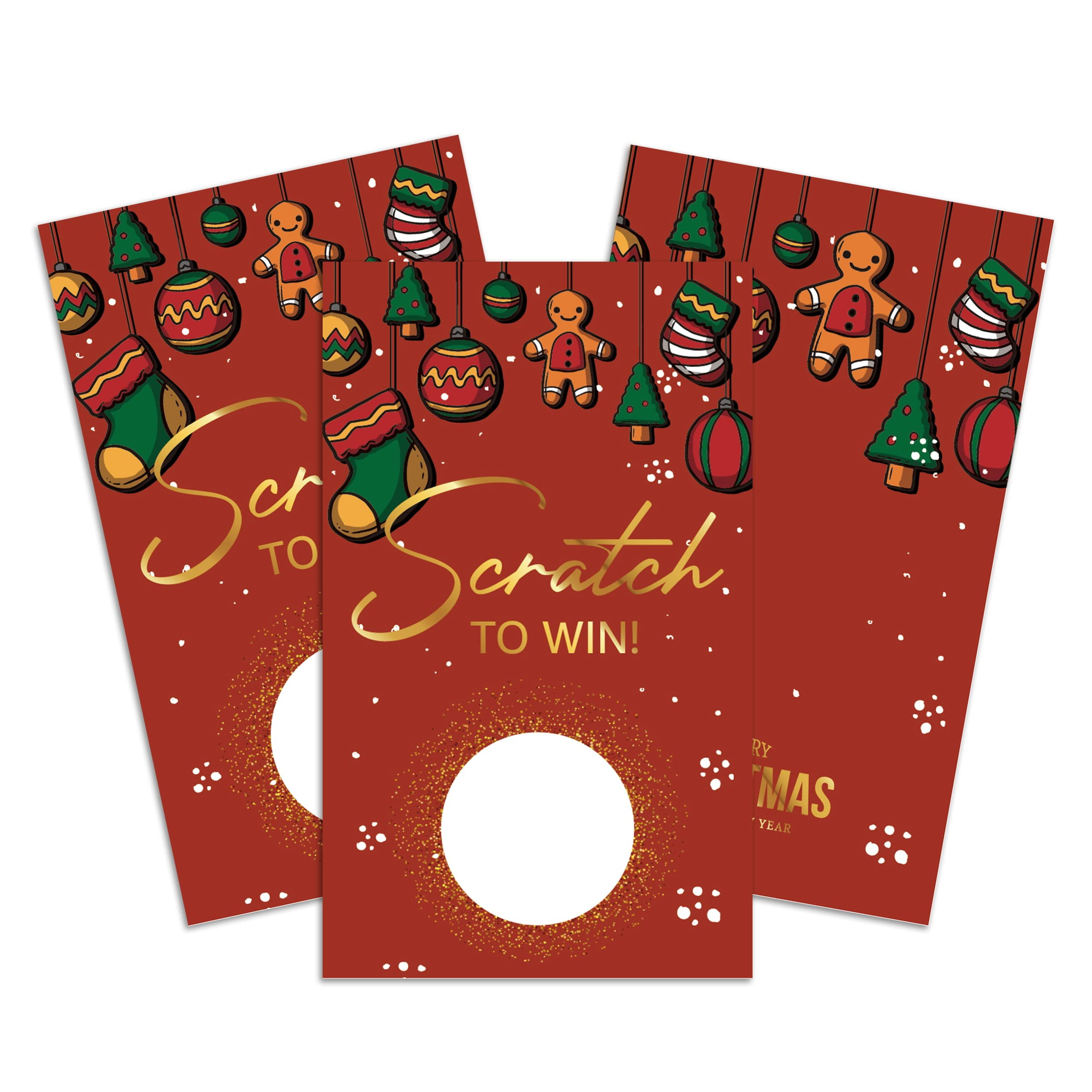 Christmas Scratch Off Cards (50 Pack) Christmas Party Scratch