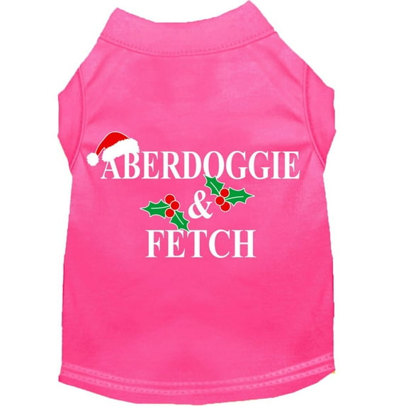 Christmas Screenprinted Dog Shirt, "Aberdoggie Fetch"