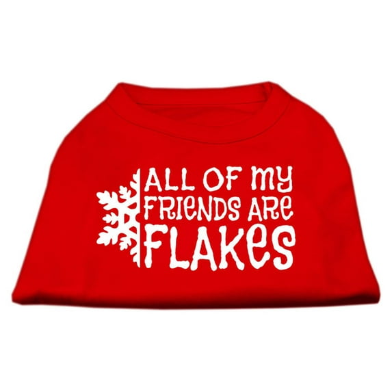 All my friends are Flakes Screen Print Shirt Red L (14)