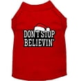 thumbnail image 1 of Christmas Screenprinted Dog Shirt, "Don't Stop Believin", 1 of 10