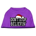 thumbnail image 1 of Christmas Screenprinted Dog Shirt, "Don't Stop Believin", 1 of 2