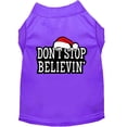 thumbnail image 1 of Christmas Screenprinted Dog Shirt, "Don't Stop Believin", 1 of 11