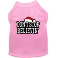 thumbnail image 1 of Christmas Screenprinted Dog Shirt, "Don't Stop Believin", 1 of 10