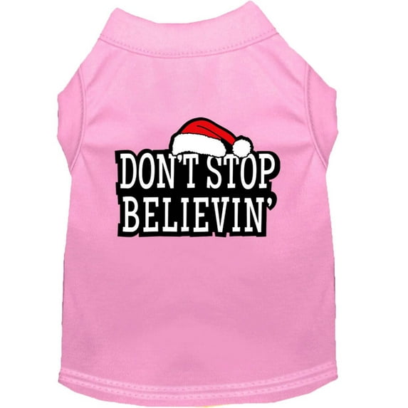 Christmas Screenprinted Dog Shirt, "Don't Stop Believin"