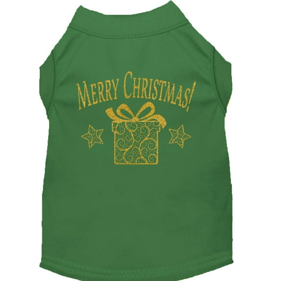 Christmas Screenprinted Dog Shirt, "Golden Christmas Present"