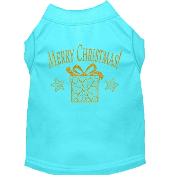 Christmas Screenprinted Dog Shirt, "Golden Christmas Present"