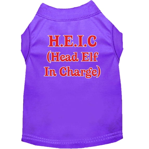 Head Elf In Charge Screen Print Shirt Purple XXL (18)