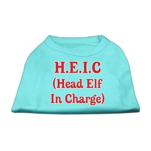 Christmas Screenprinted Dog Shirt, "Head Elf In Charge"