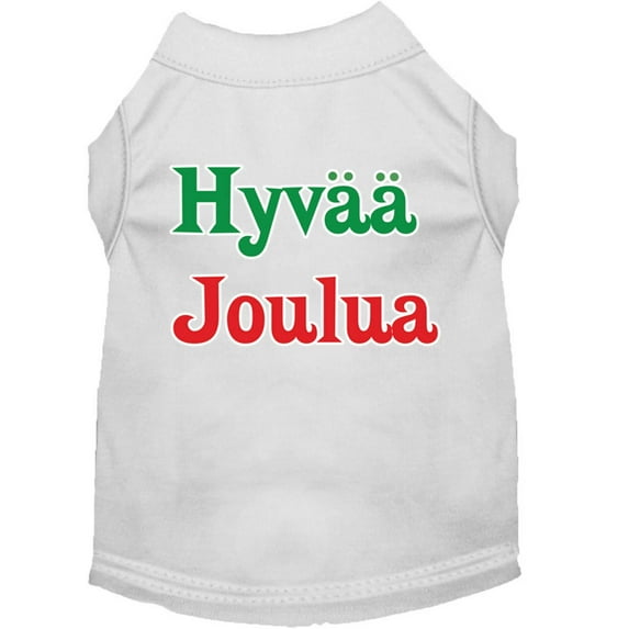 Hyvaa Joulua Screen Print Shirt White S (10)