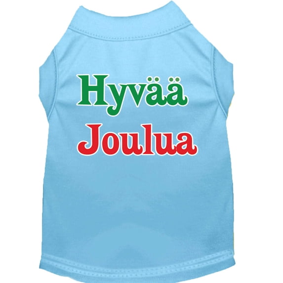 Hyvaa Joulua Screen Print Shirt Baby Blue XXXL(20)