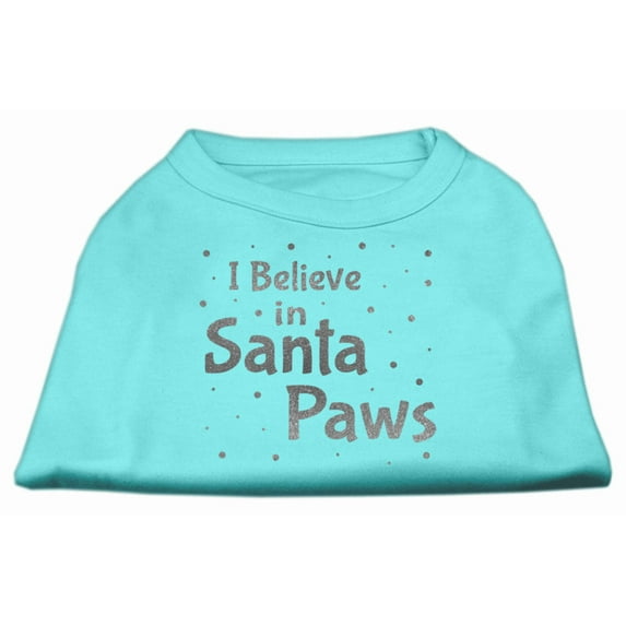 Christmas Screenprinted Dog Shirt, "I Believe In Santa Paws"