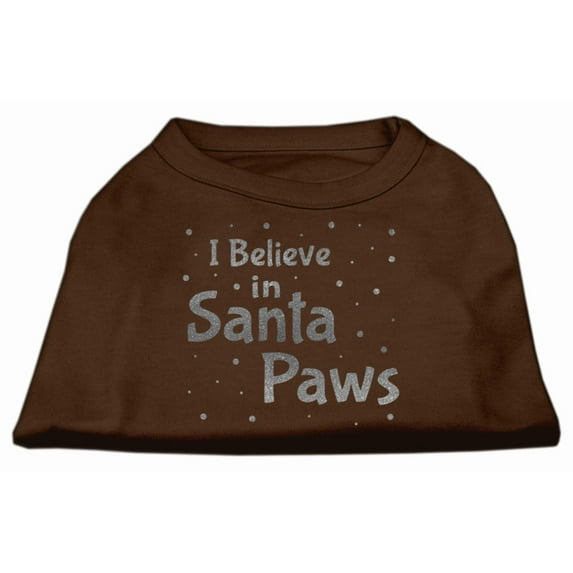Christmas Screenprinted Dog Shirt, "I Believe In Santa Paws"