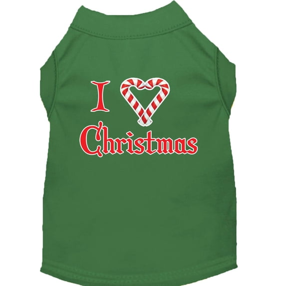 Christmas Screenprinted Dog Shirt, "I Heart Christmas"