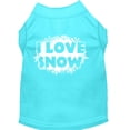 thumbnail image 1 of Christmas Screenprinted Dog Shirt, "I Love Snow", 1 of 10