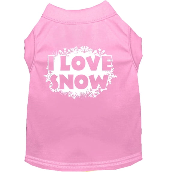I Love Snow Screenprint Shirts Light Pink L (14)