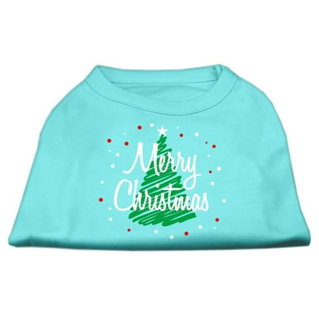 Christmas Screenprinted Dog Shirt, "Scribble Merry Christmas"
