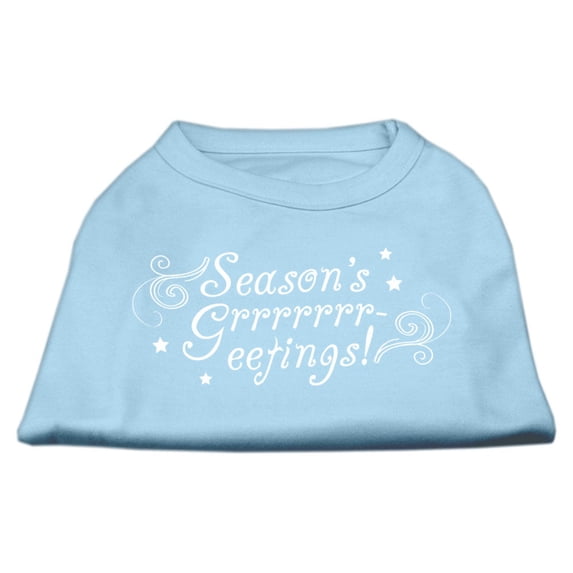 Seasons Greetings Screen Print Shirt Baby Blue XS (8)