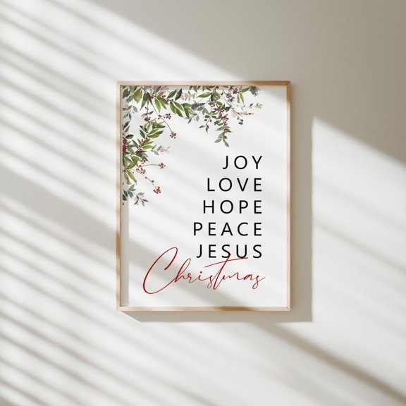 Christmas Scripture Art Print: Love Joy Peace Hope