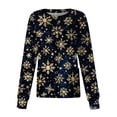 thumbnail image 1 of Christmas Scrub Jackets for Women Snowflake Print Long Sleeve Plus Size Nurse Work Uniform with Pockets Holiday Snap Front Button Down Scrubs Stretchy Jackets Navy,S, 1 of 5