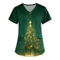 thumbnail image 1 of Christmas Scrub Tops Women Cute Xmas Print Short Sleeve Nurse Working Uniforms Christmas Soft Stretchy Holiday T Shirts, 1 of 4