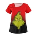 Christmas Scrubs Tops for Women, Women's Scrub Tops Grinch Printed V