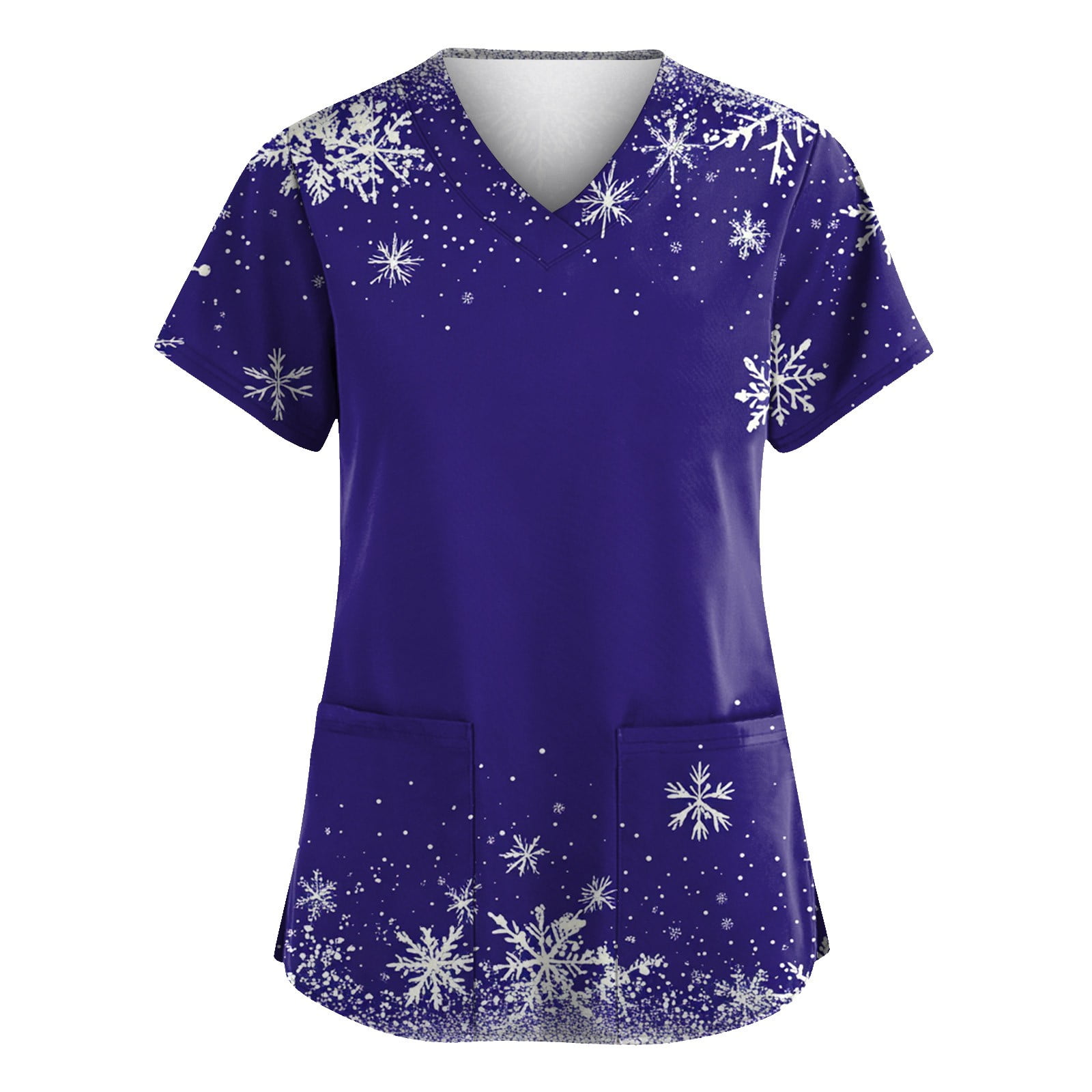 Christmas Scrubs for Women Snowman Santa Claus Snowflake Print Holiday