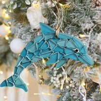 Christmas Sea Glass Friendship Ornament - Christmas Tree Hanging Decoration Beach Lover Gift, Holiday Decorative Christmas Keepsake for Friend Tree Beach House