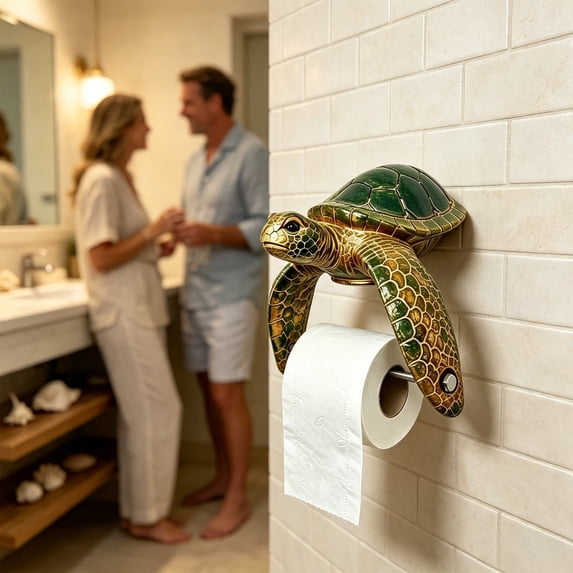 Christmas Sea Turtle Paper Towel Holder, Decorative Resin Napkin Rack ...
