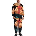 thumbnail image 1 of Christmas Season Candy Men's Pajama Set Sleepwear Pjs Lightweight Long Sleeve Crewneck Shirts and Bottoms Soft Comfy Sleep Sets L, 1 of 5