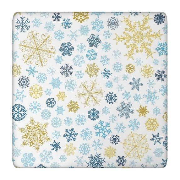 Christmas Season Table Cover 36x36 Inch Square Size, Stretchable Spandex Material Maintains Flat Surface During Entire Celebration Event