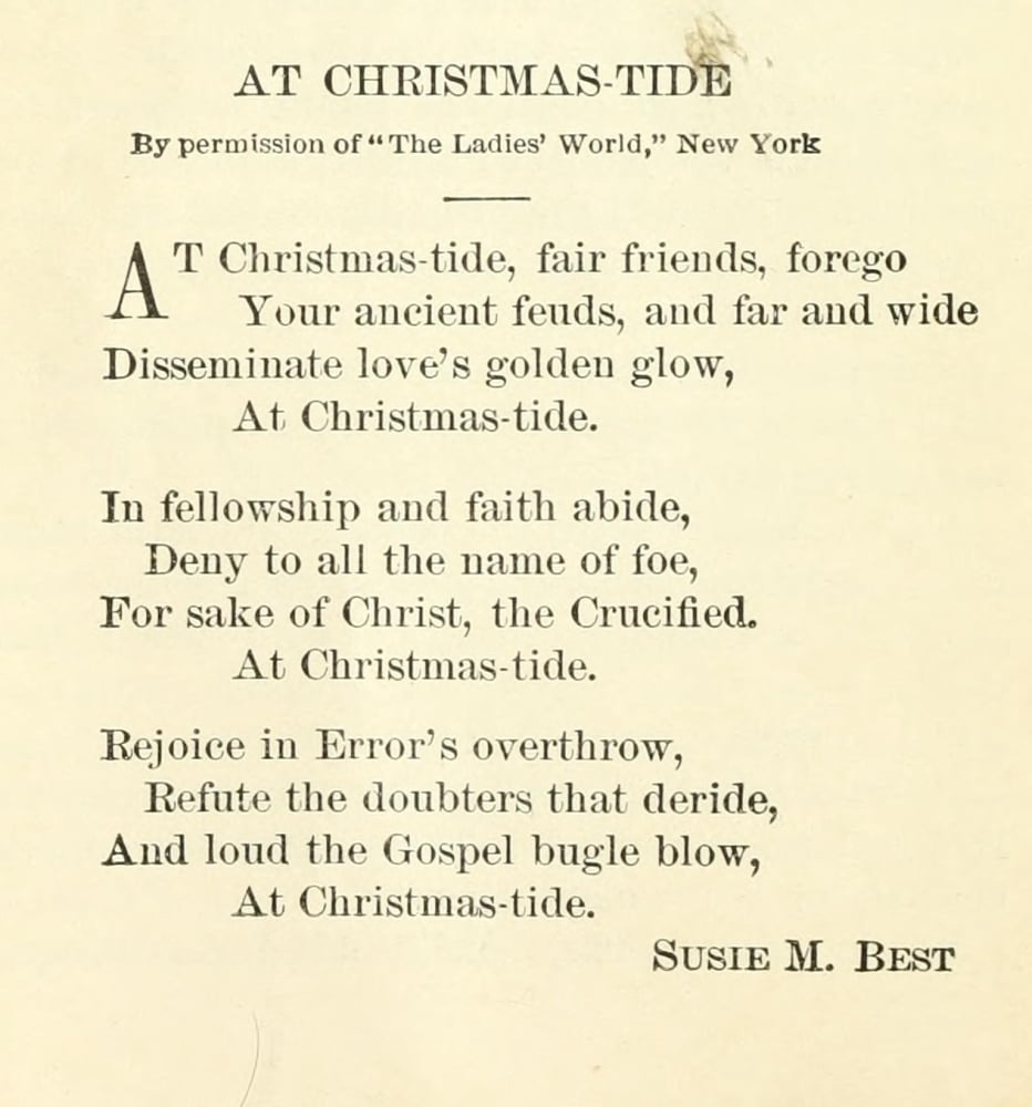 Christmas Selections 1906 At Christmas-tide Canvas Art - Susie M Best (18 x 24)