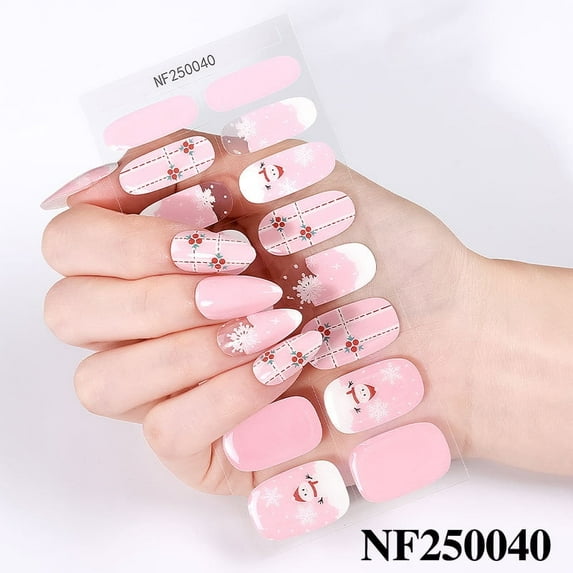Christmas Semi-Curing Gel Nail Art Waterproof Cartoon Children's Cute 3D Nail Art Stickers - NF250040
