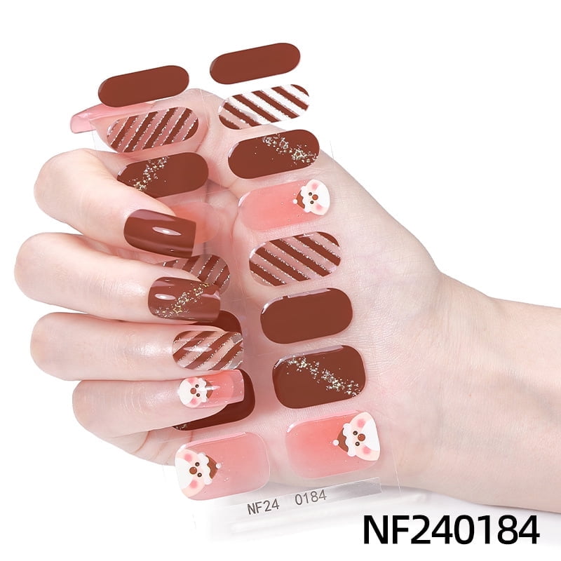 Christmas Semi-Curing Gel Nail Art Waterproof Cartoon Children's Cute 3D Nail Art Stickers - NF250184