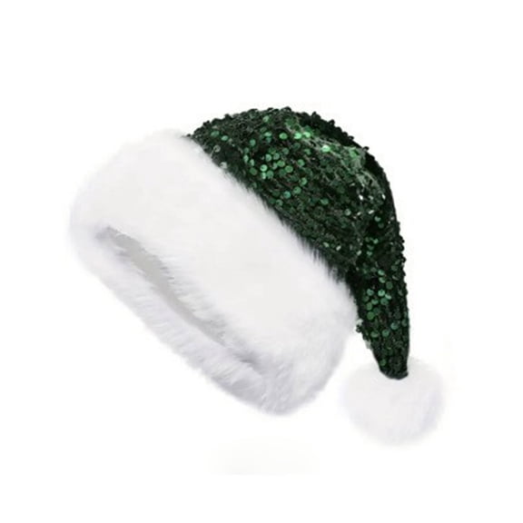 Christmas Sequin Santa Hats Long Christmas Hats for New Year Xmas Festive Party Hat for Women Men Adult