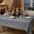 thumbnail image 1 of Christmas Sequin Tablecloth Gold Holographic Snowflake Design Waterproof Table Cover for Holiday Dining Tables and Christmas Eve Dinner Decorations, 1 of 6