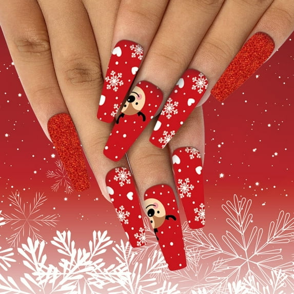 Christmas Series Full Coverage Stickers Fashion Design Transfer Decals 14 Finger Application Set