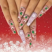 Christmas Series Full Nail Stickers 14 Finger Design Fashion Nail Accessories for Nail Decoration and Transfer
